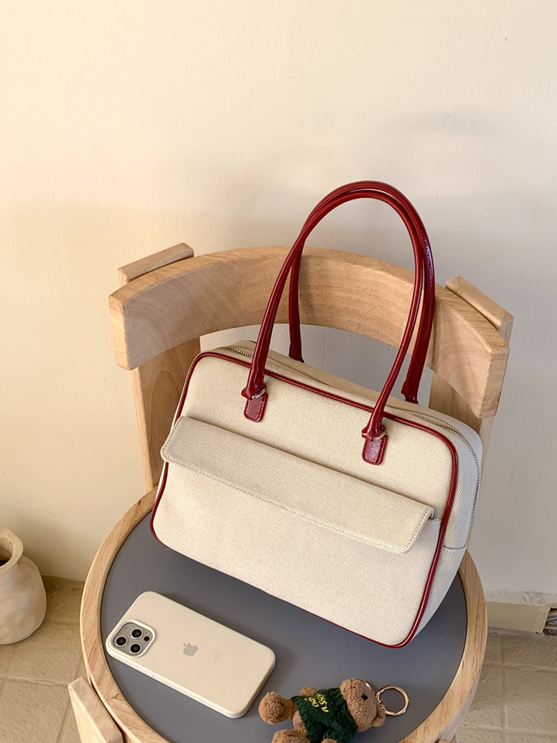 Jacquard leather tote bag/shoulder bag