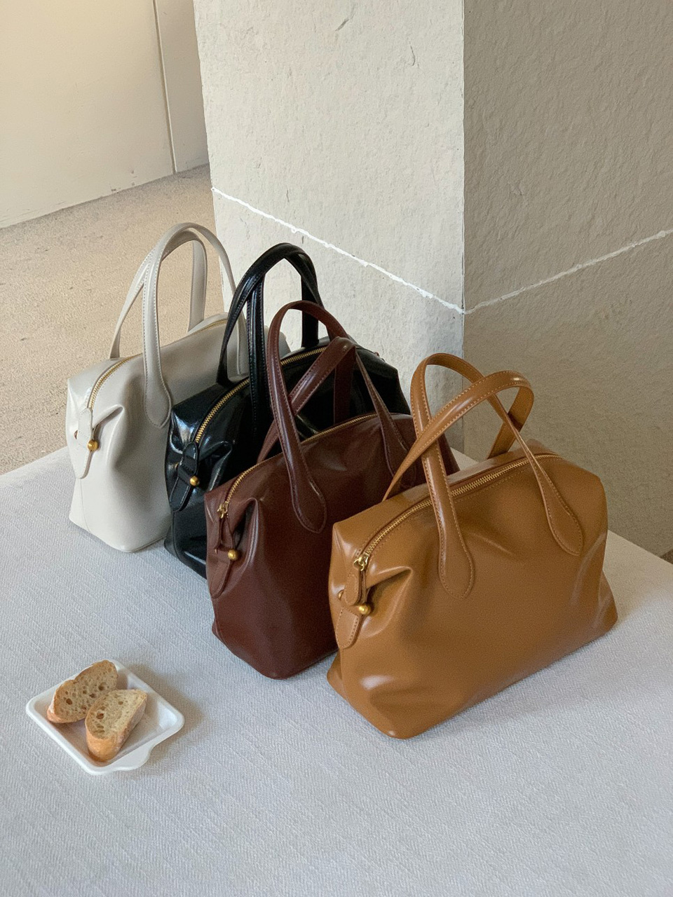 Enamel Square Tote Bag (4 colors)