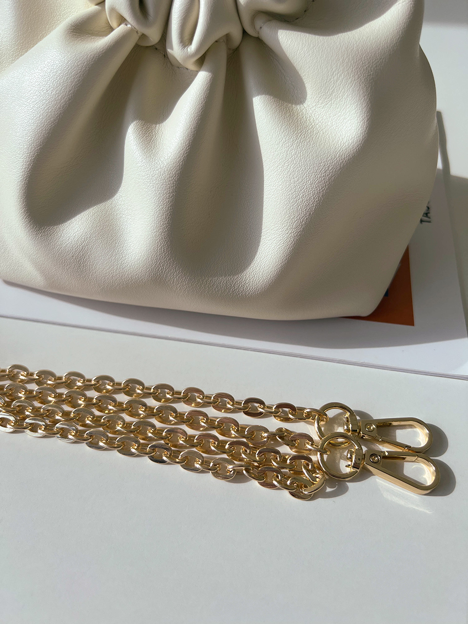 Andaz Shirred Mini Flame Chain Bag