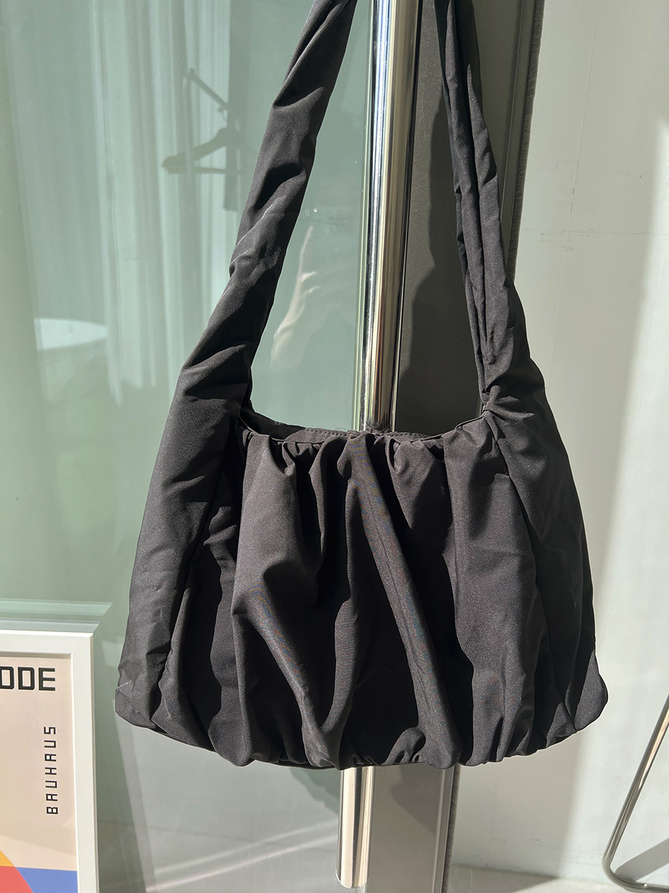 Shirring Daily Nylon Shoulder Bag