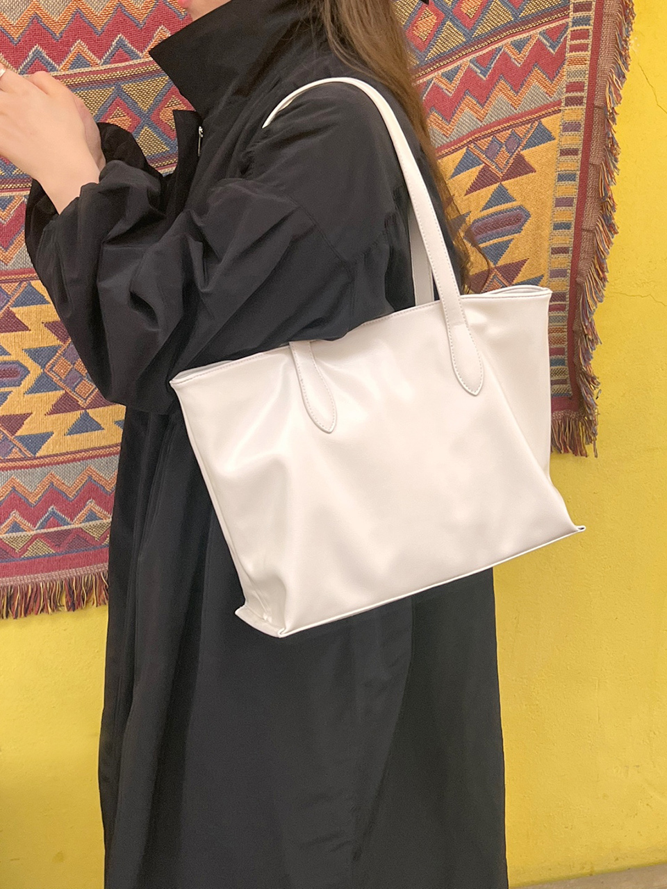 Glossy Square Big Shopper Bag (2 colors)