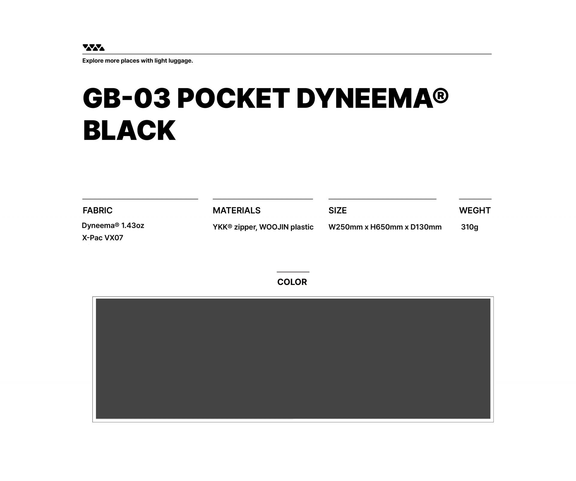 GB-03 (B type) DYNEEMA® ROLL-TOP / 25L(주문제작) / 다이니마 25L롤탑 배낭 B-타입