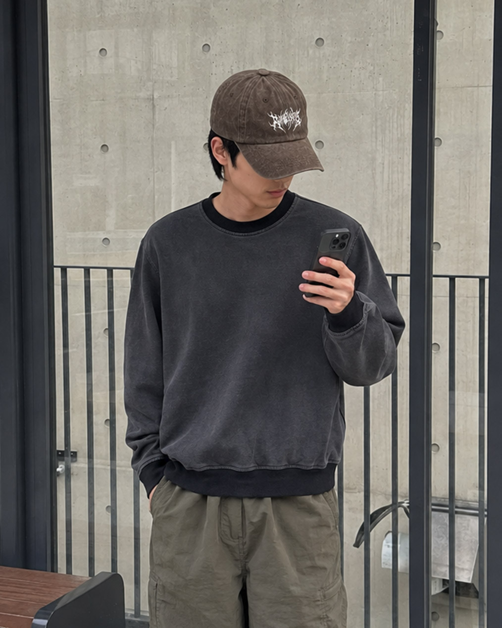 [Unisex] DP 빈티지 플레임 프린팅 볼캡 (4 colors)