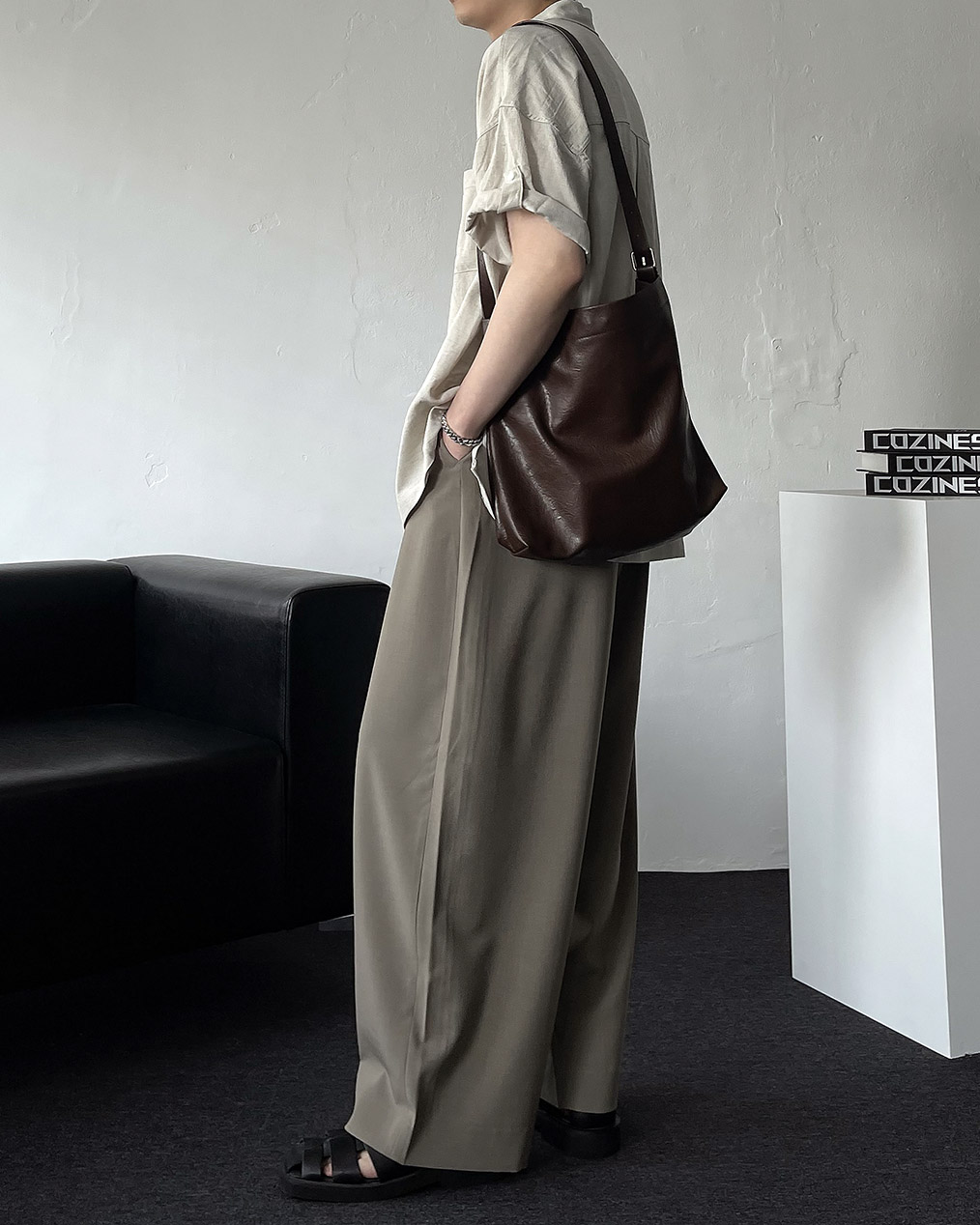 남자 여름 린넨 반팔 셔츠 코디