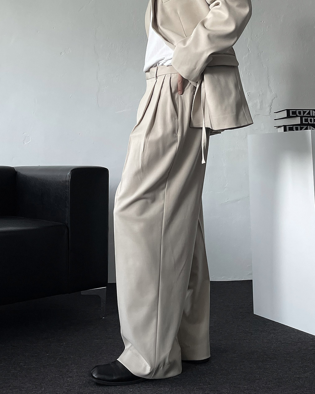 남자 로브 셋업 슬랙스