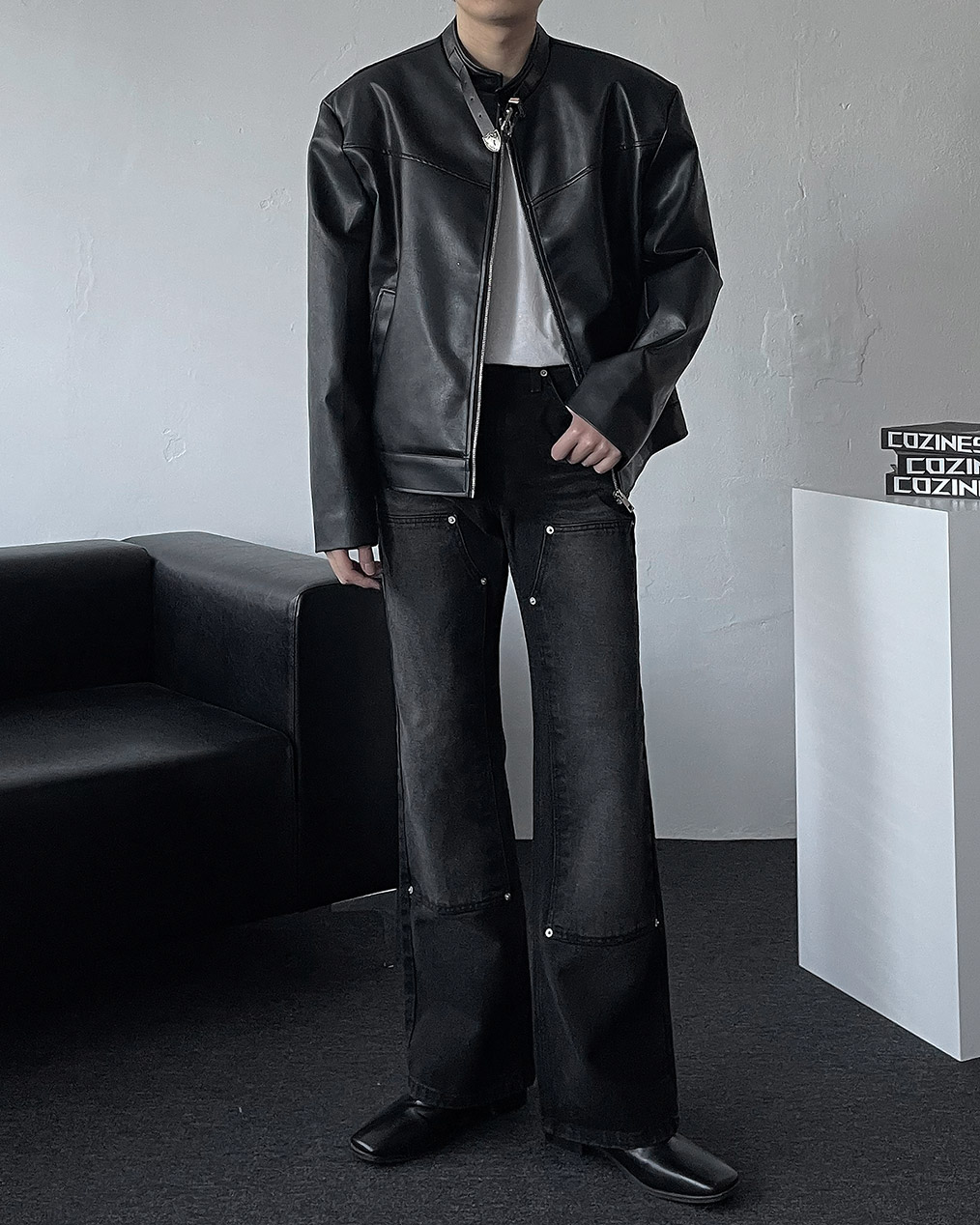 남자 레더 자켓 