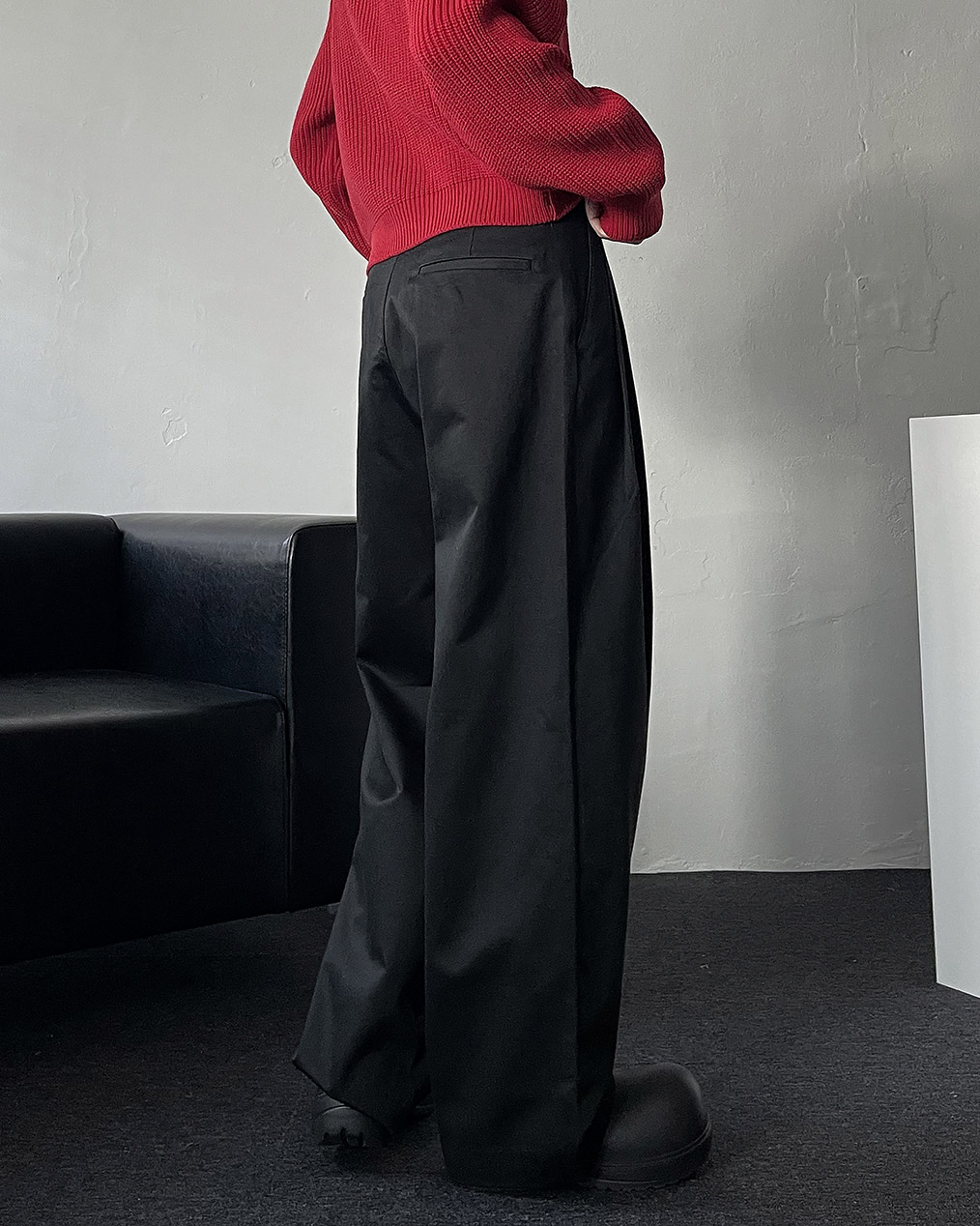 남자 사계절 코튼 와이드 팬츠