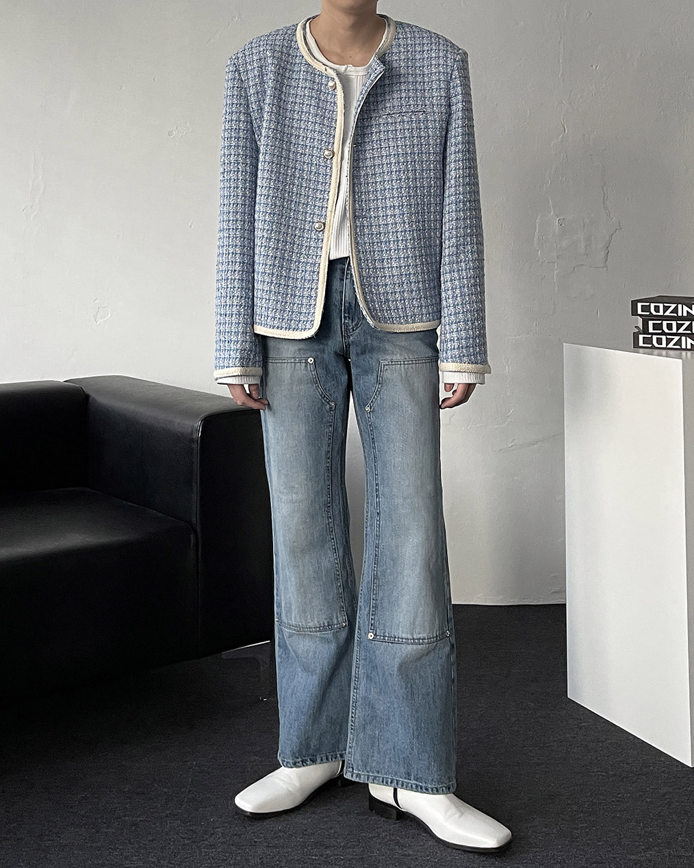 남자 트위드 자켓 코디