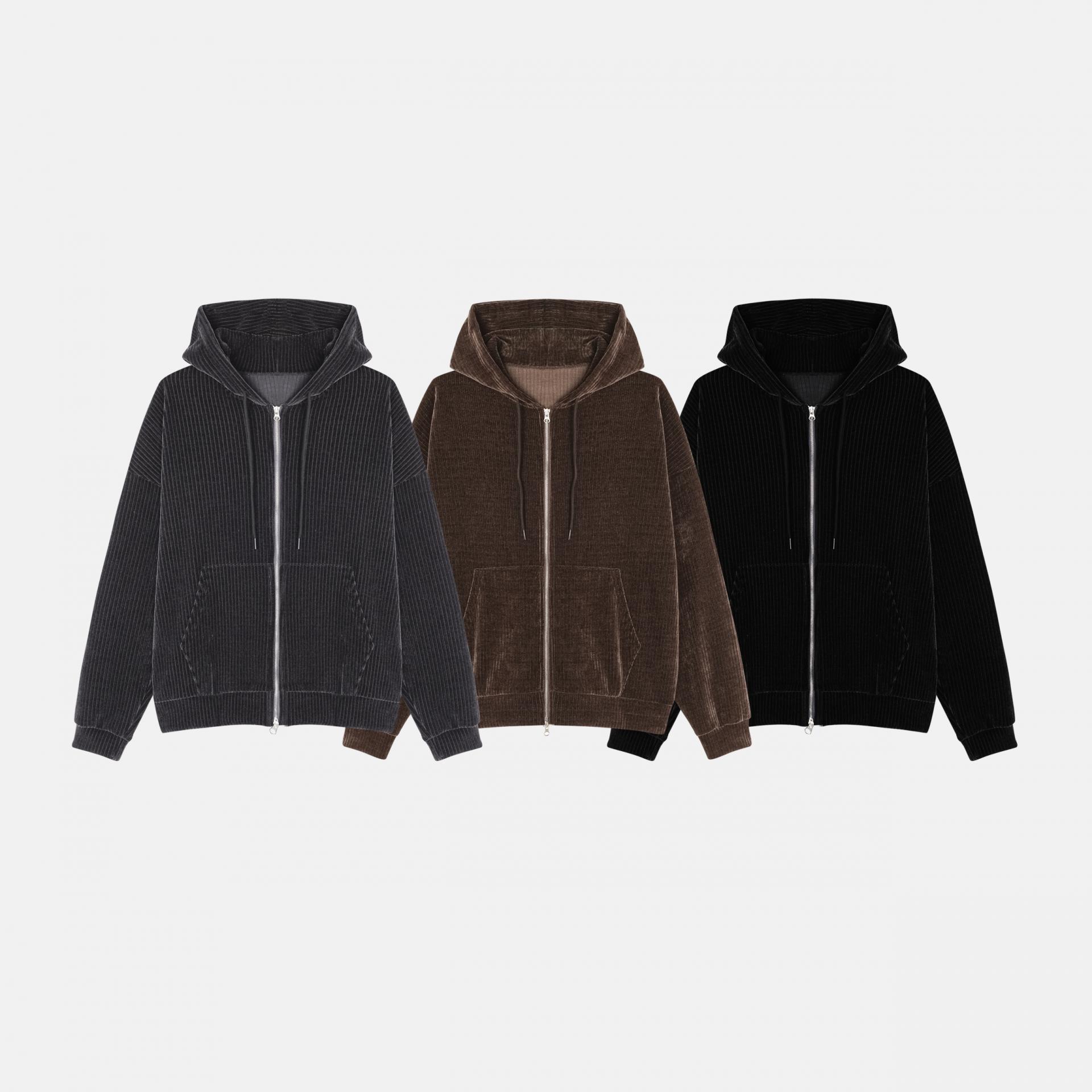 남자 벨벳 후드 집업