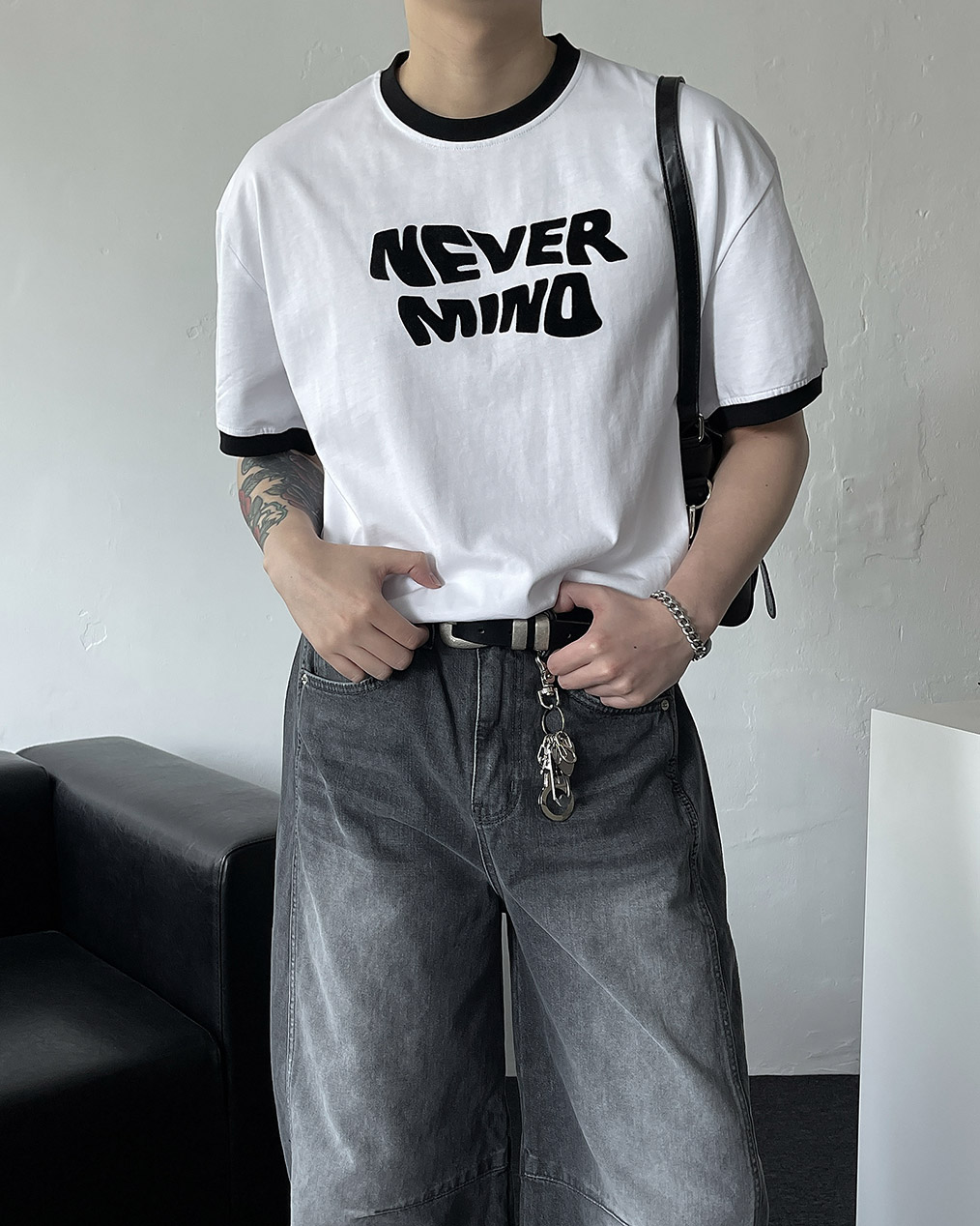 코지네스 레터링 링거 반팔티