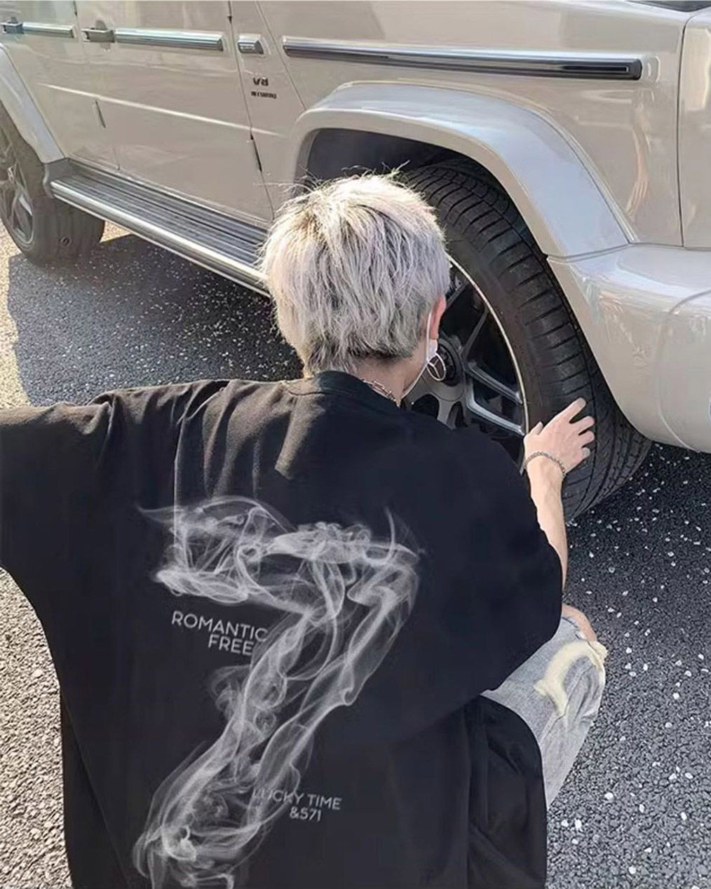 커플 레터링 반팔 티셔츠