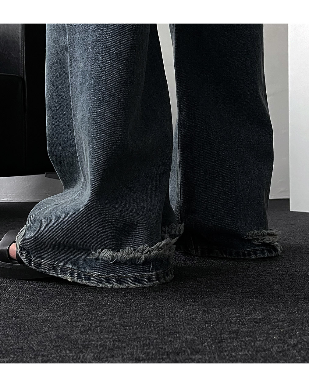 남자 하드 데미지 디테일 청바지