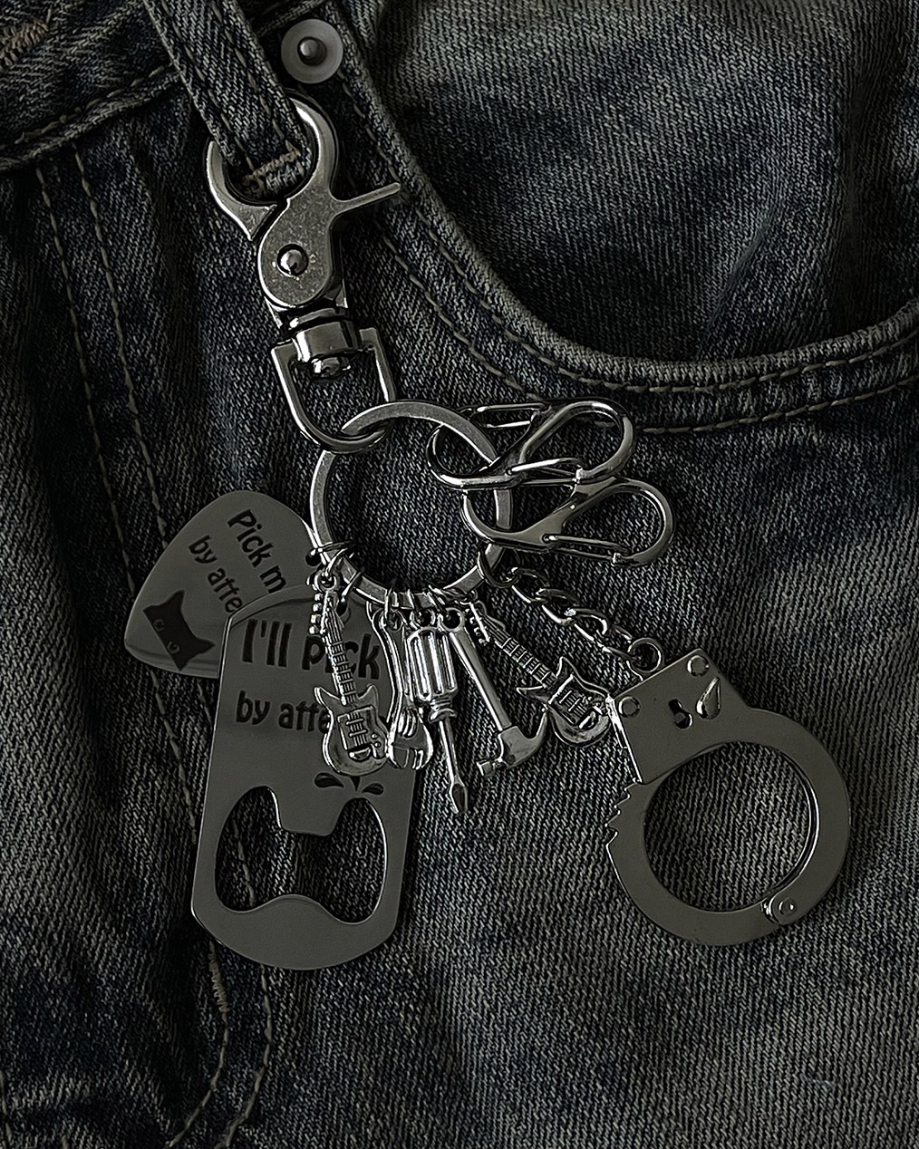 가방 바지 써지컬스틸 키링