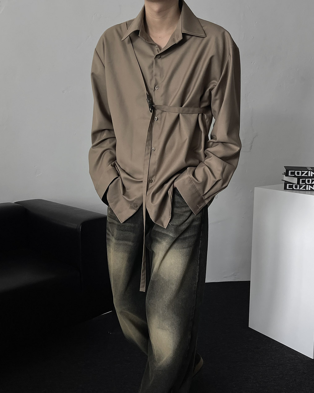 남자 샌드 워싱 데님 팬츠