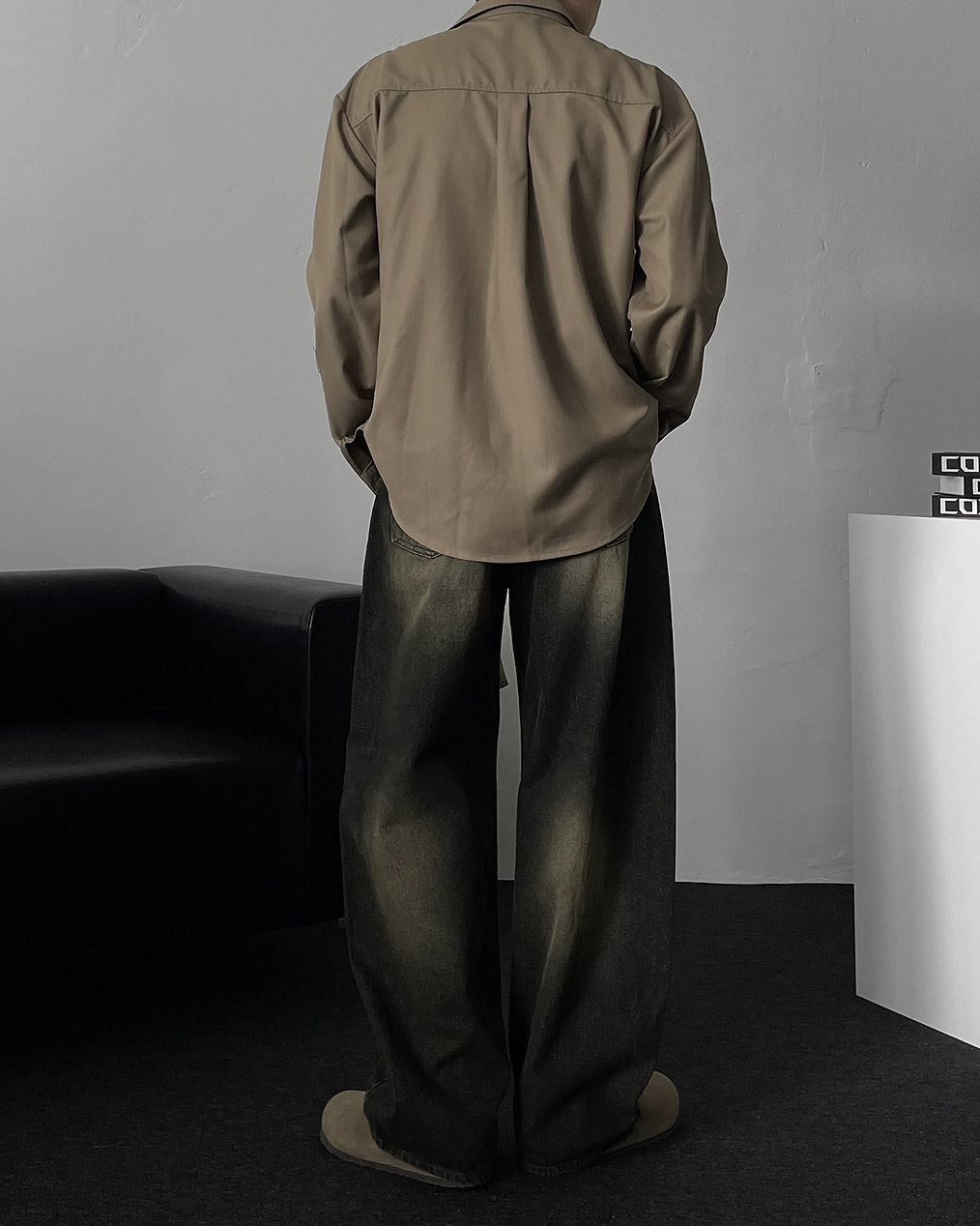 남자 벌룬 와이드 데님 팬츠