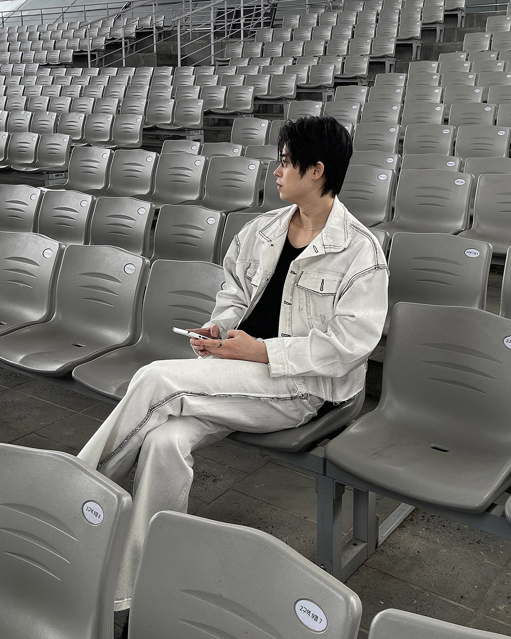 남자 더티 워싱 데님 자켓