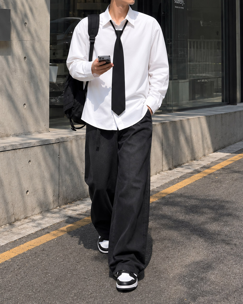 남자 오버핏 레이어드 셔츠
