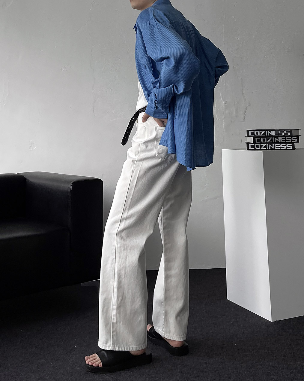 남자 휴가룩 썸머 스트라이프 셔츠