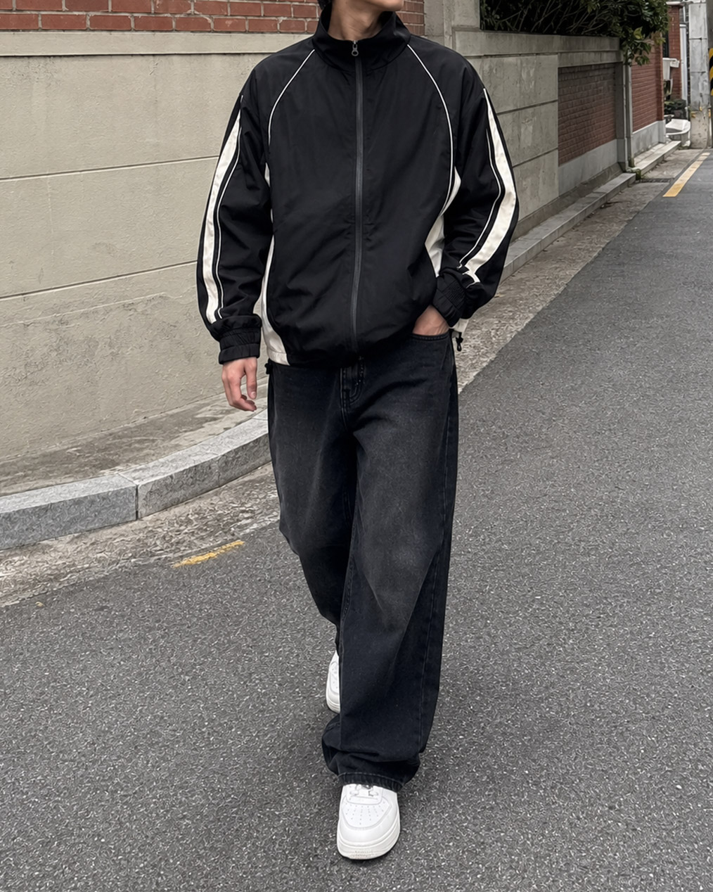 파이핑 배색 바람막이