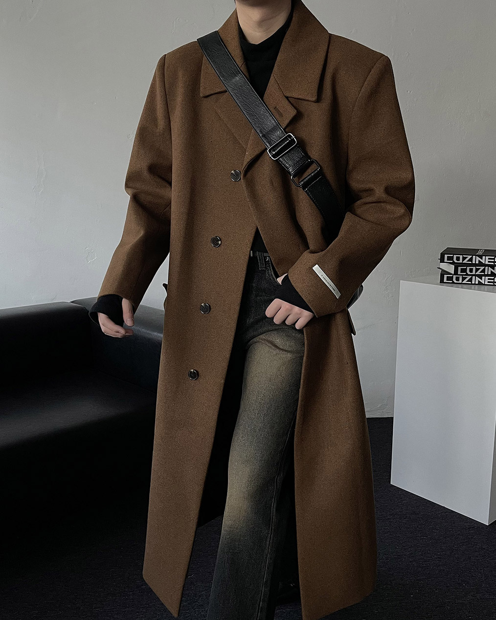 남자 울 싱글 코트