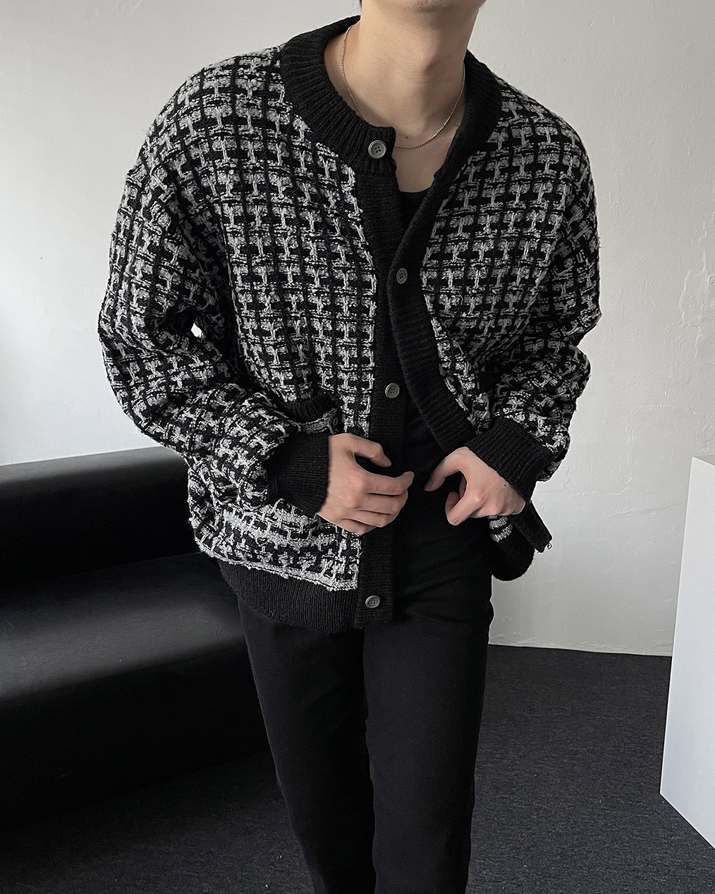 남자 봄 가을 니트 가디건