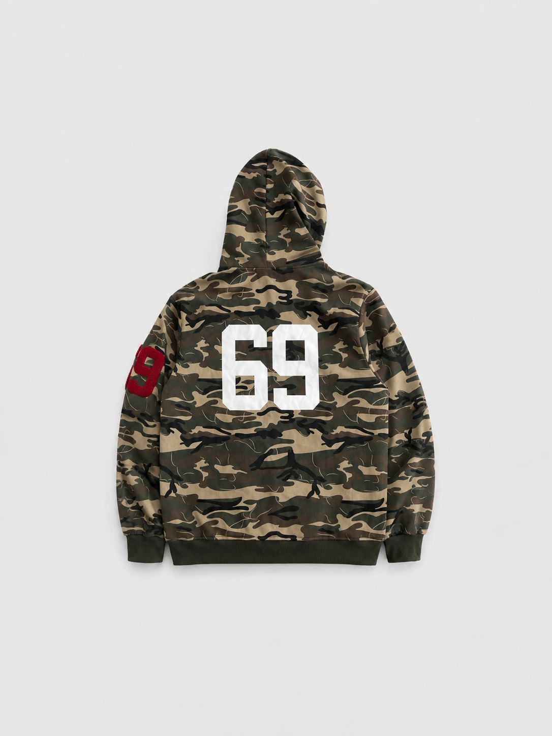 [Unisex] no.69 오버핏 카모 후드 집업