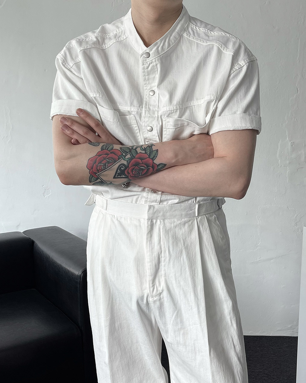 남자 머슬핏 반팔 셔츠