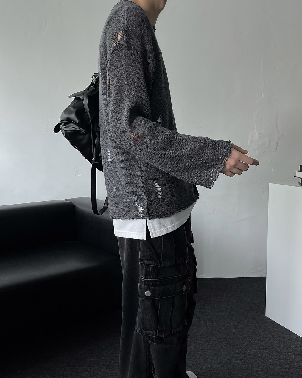 남자 여름 시스루 긴팔 티셔츠