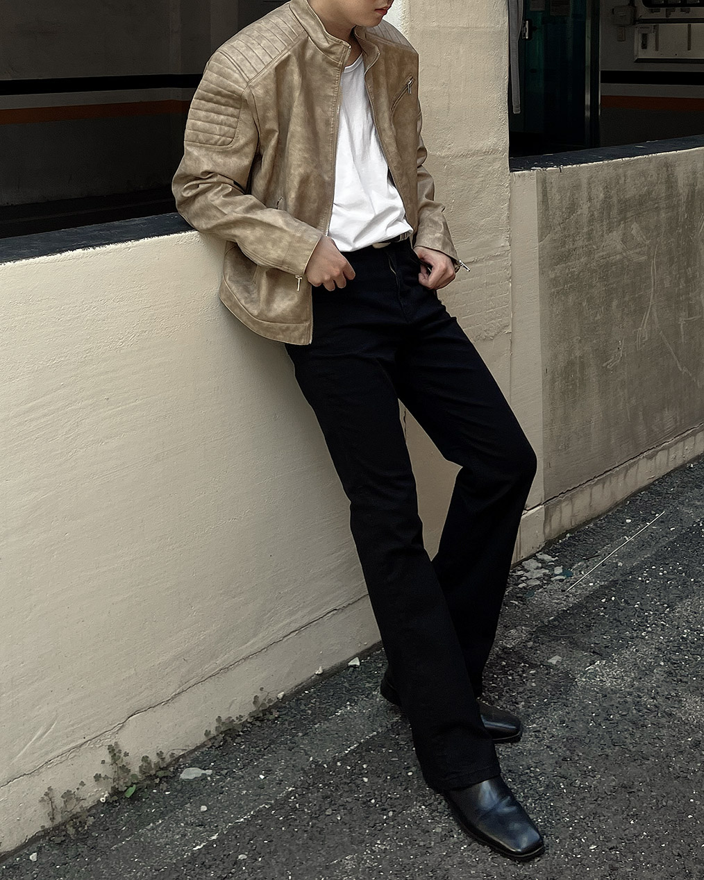 남자 투웨이 가죽 자켓