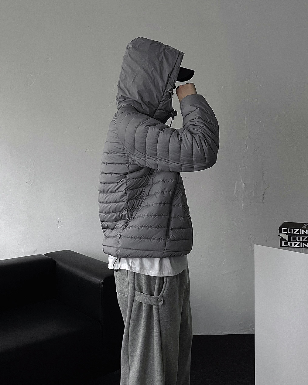 남자 후드 패딩