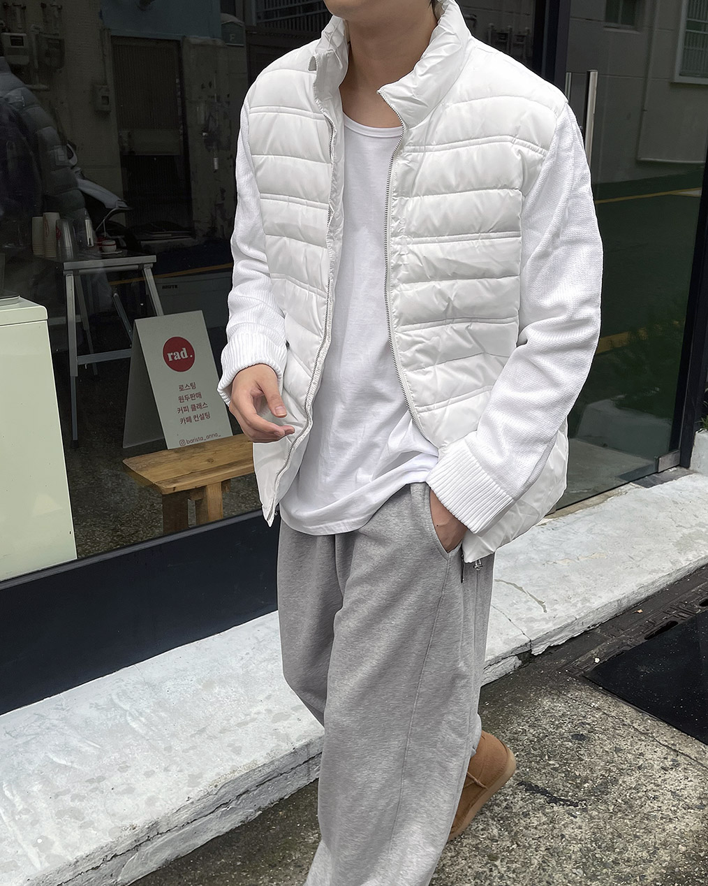 남자 패딩 조끼 코디