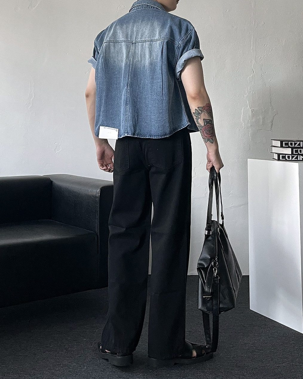 남자 크롭 셔츠 코디