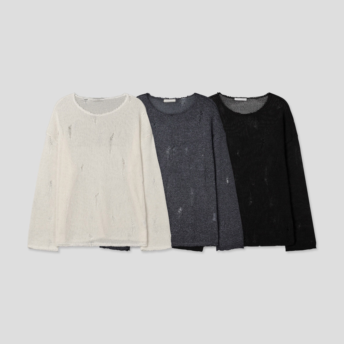 남자 시스루 긴팔 니트