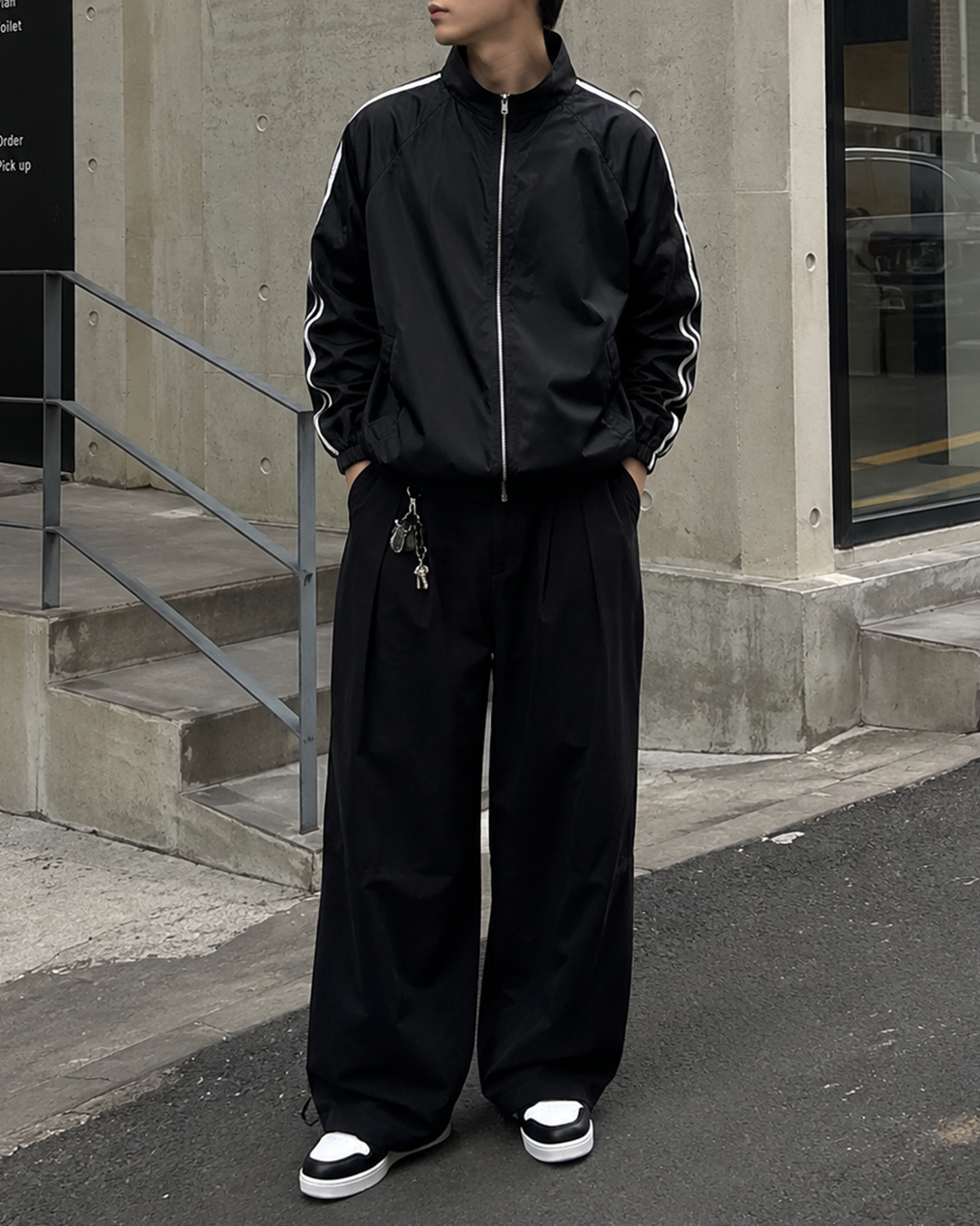 [당일출고] Unisex 더블 라인 윈드브레이커 (2 colors)