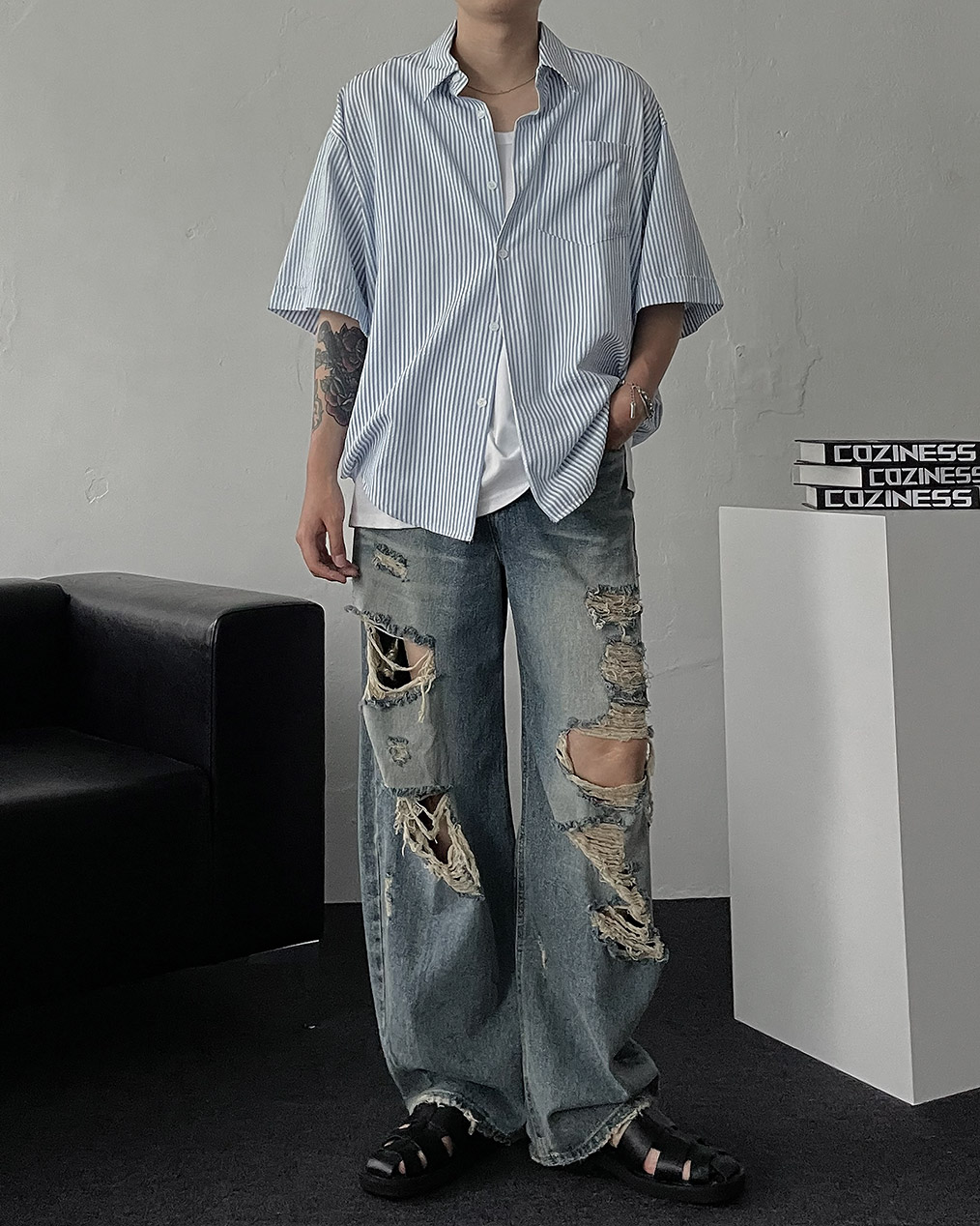 남자 반팔 셔츠 코디