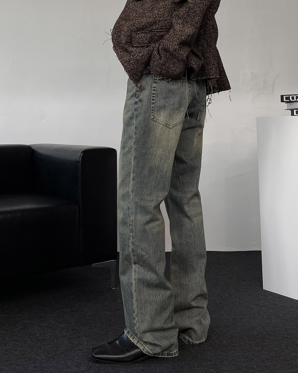 남자 틴청 부츠컷 데님