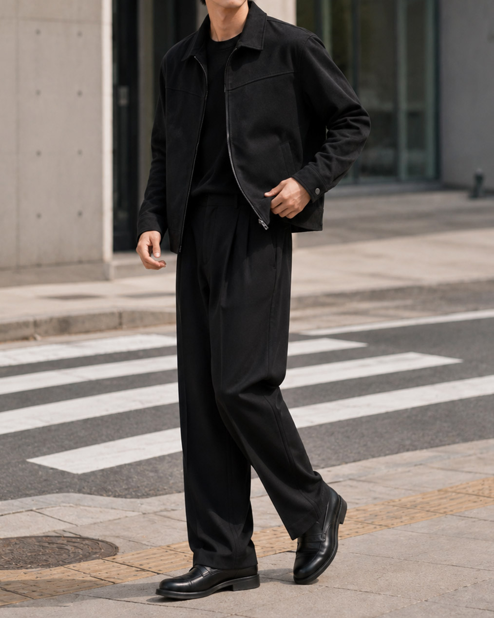 [당일출고] 미니멀 스웨이드 오버 크롭 자켓 (2color)