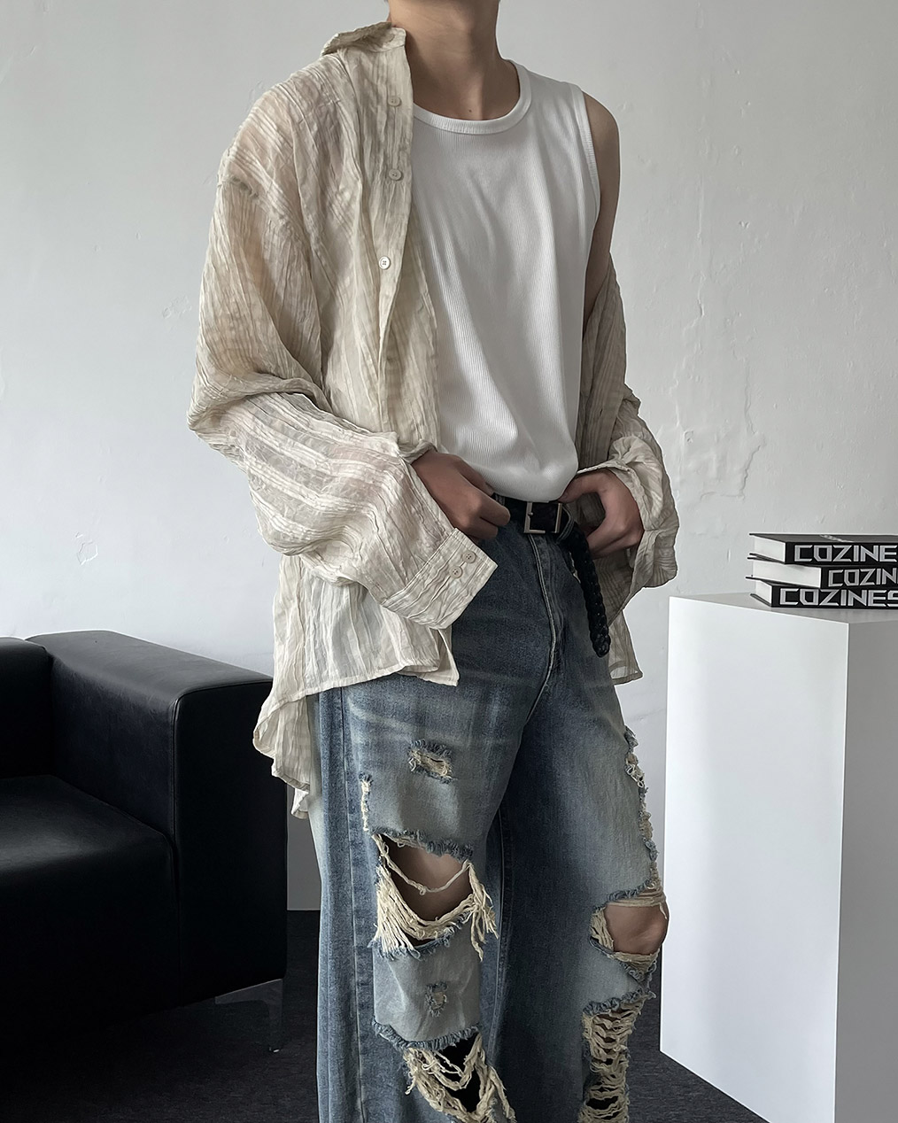 남자 여름 비치 셔츠