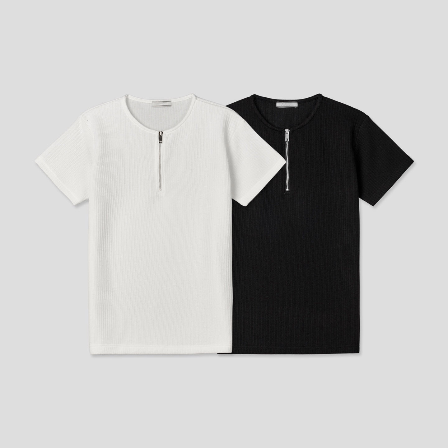 남자 머슬핏 골지 반팔 티셔츠