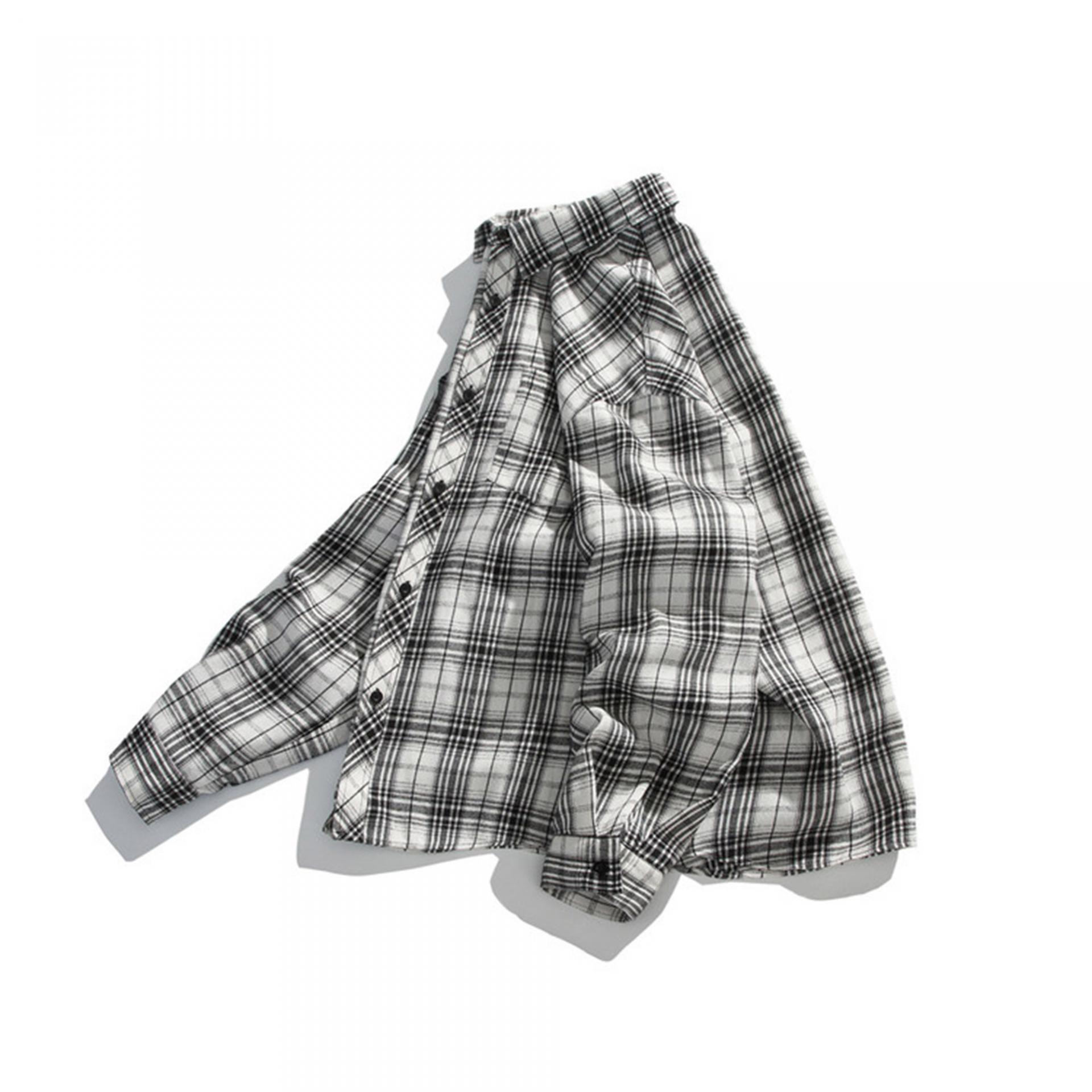 오버핏체크셔츠