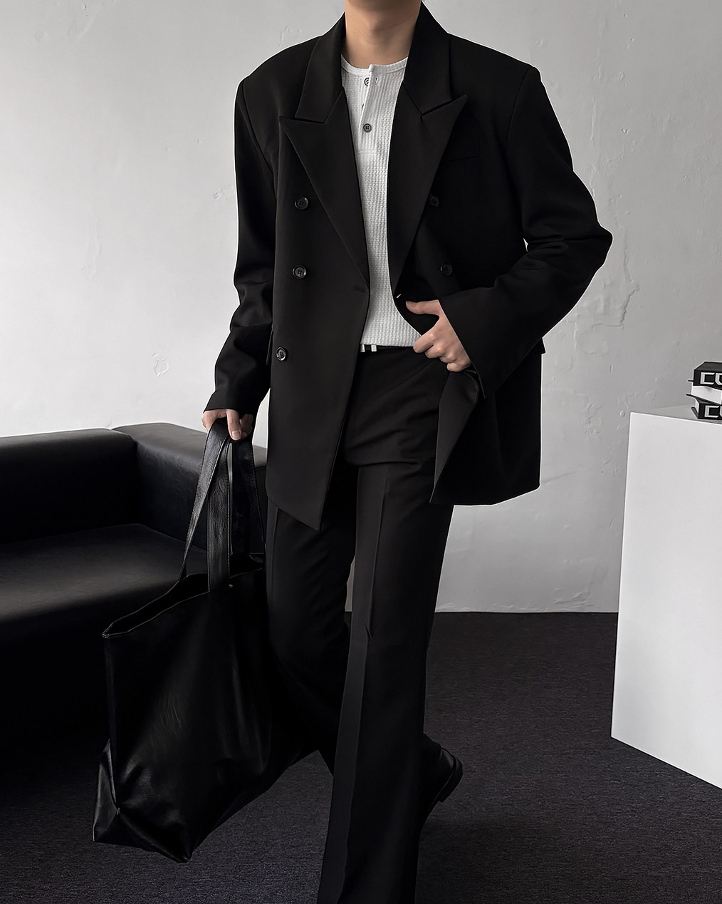 남자 더블 버튼 자켓