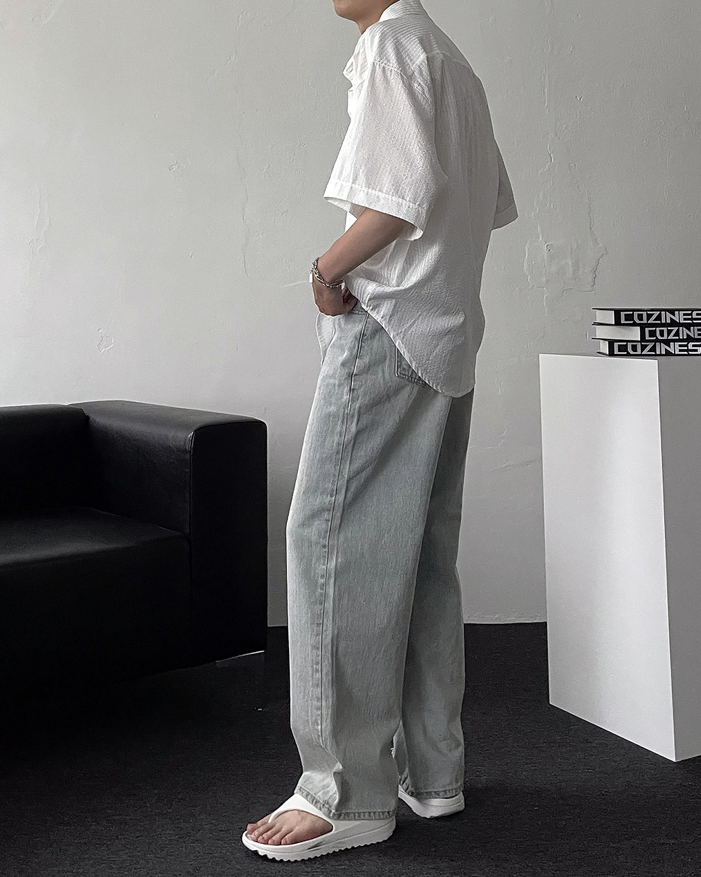 남자 연청바지 코디