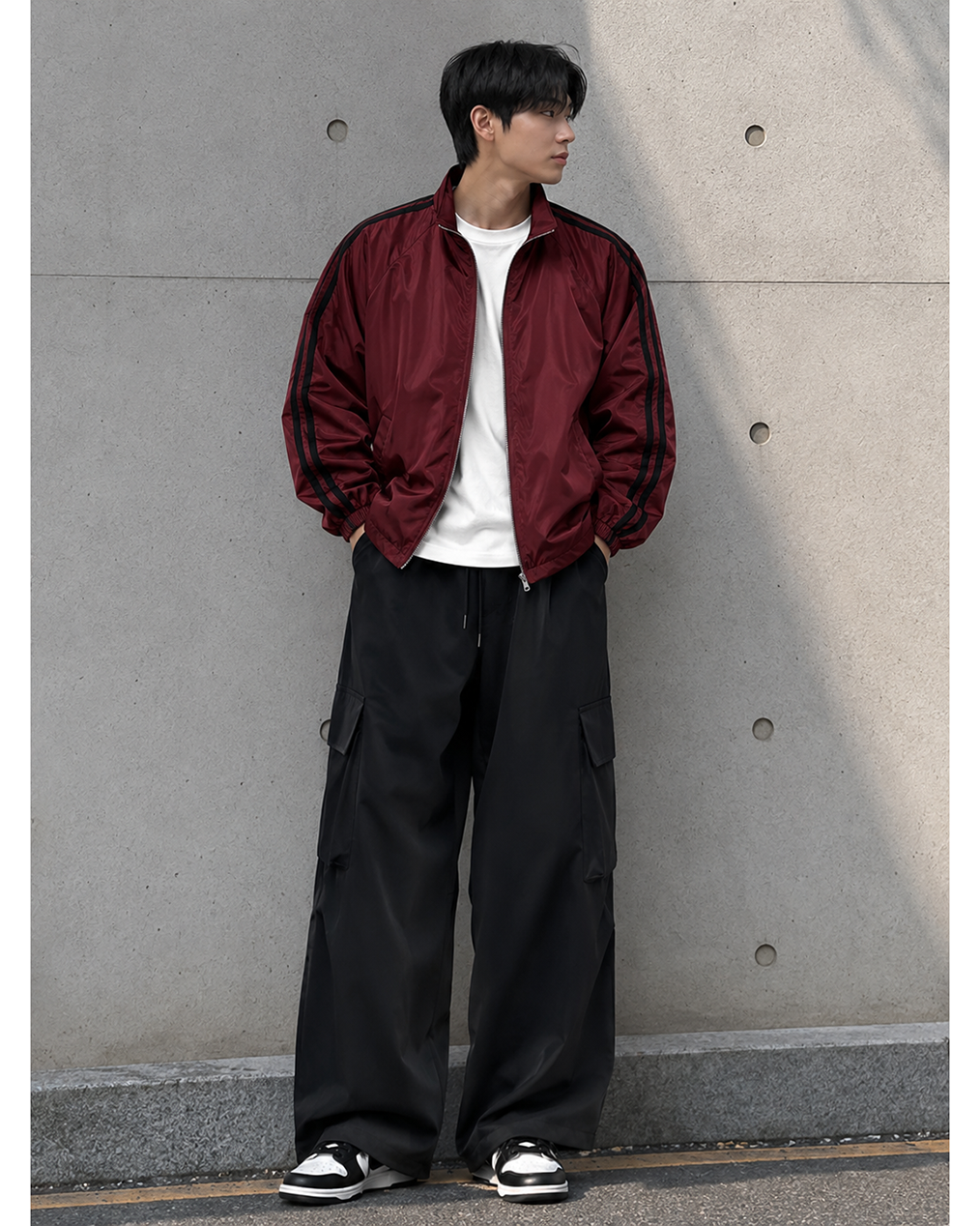 [당일출고] Unisex 더블 라인 윈드브레이커 (2 colors)