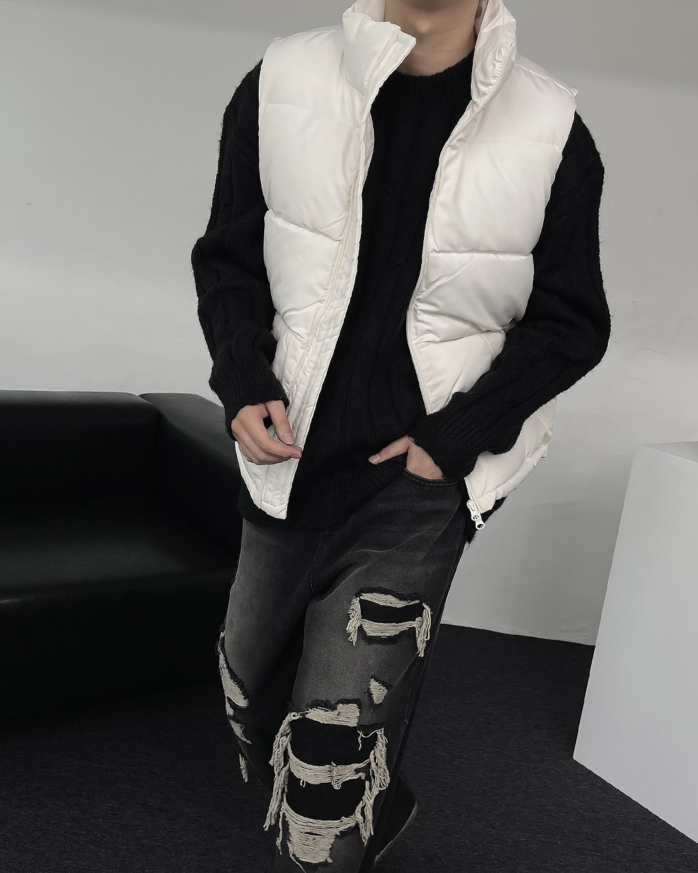 커플 패딩 조끼