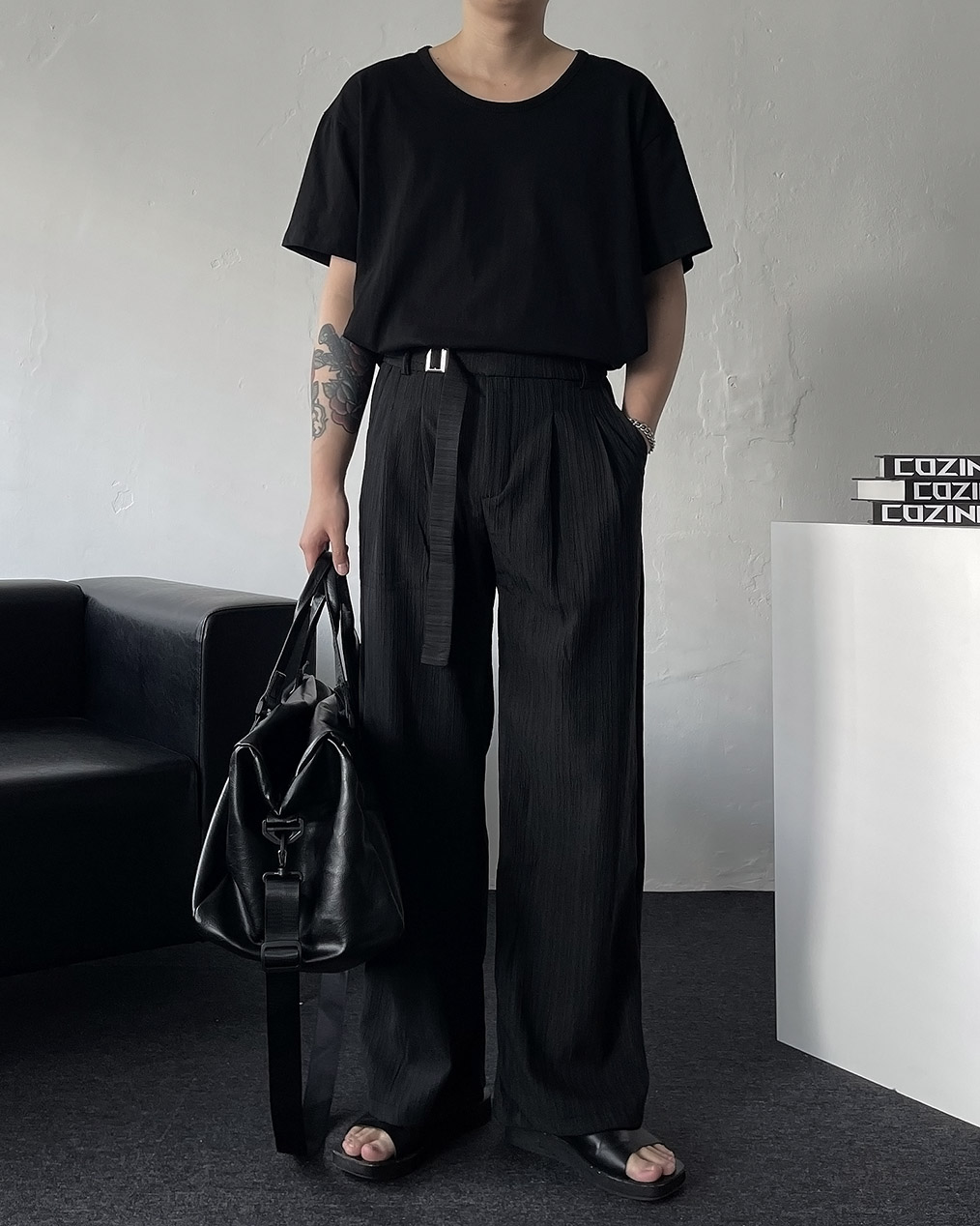 [Unisex] 빅사이즈 보스턴 레더 크로스백