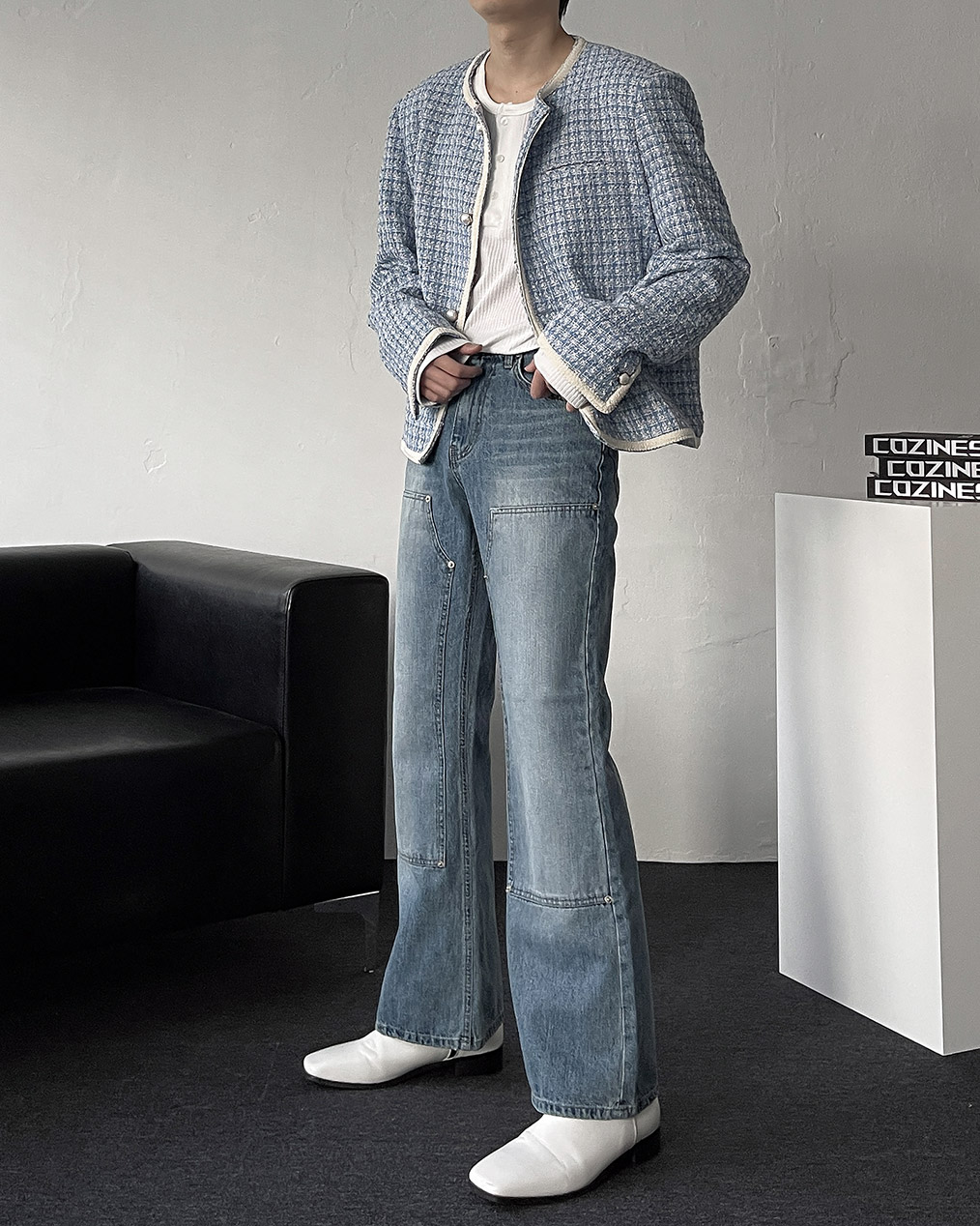 남자 여자 커플 시밀러룩 트위드 자켓