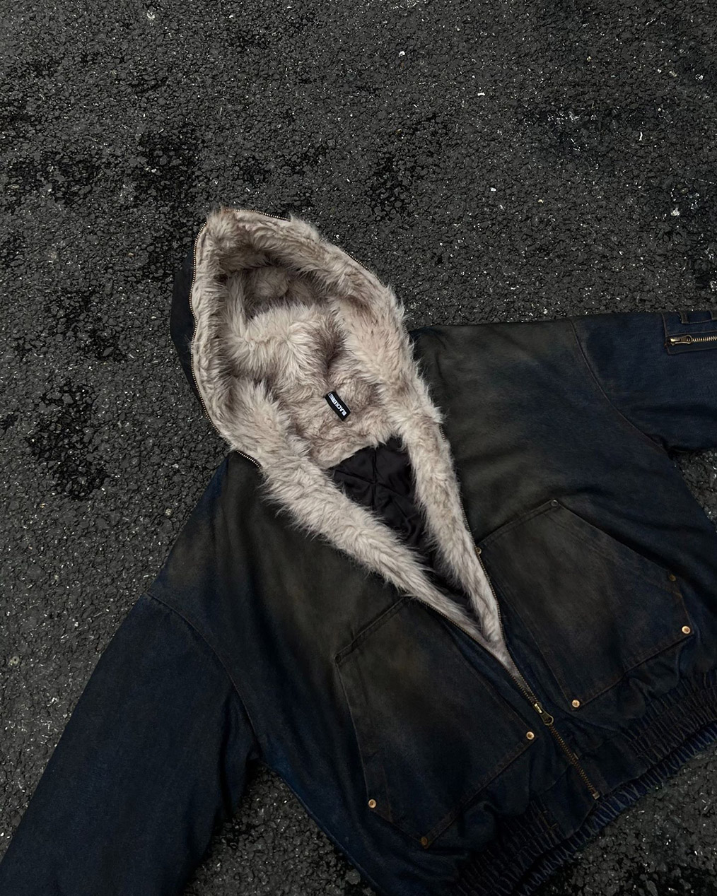 커플 후드 크롭 패딩 점퍼