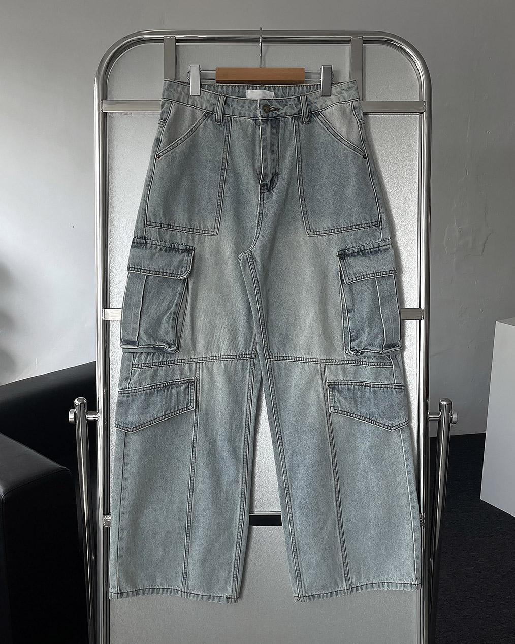 남자 카고 데님