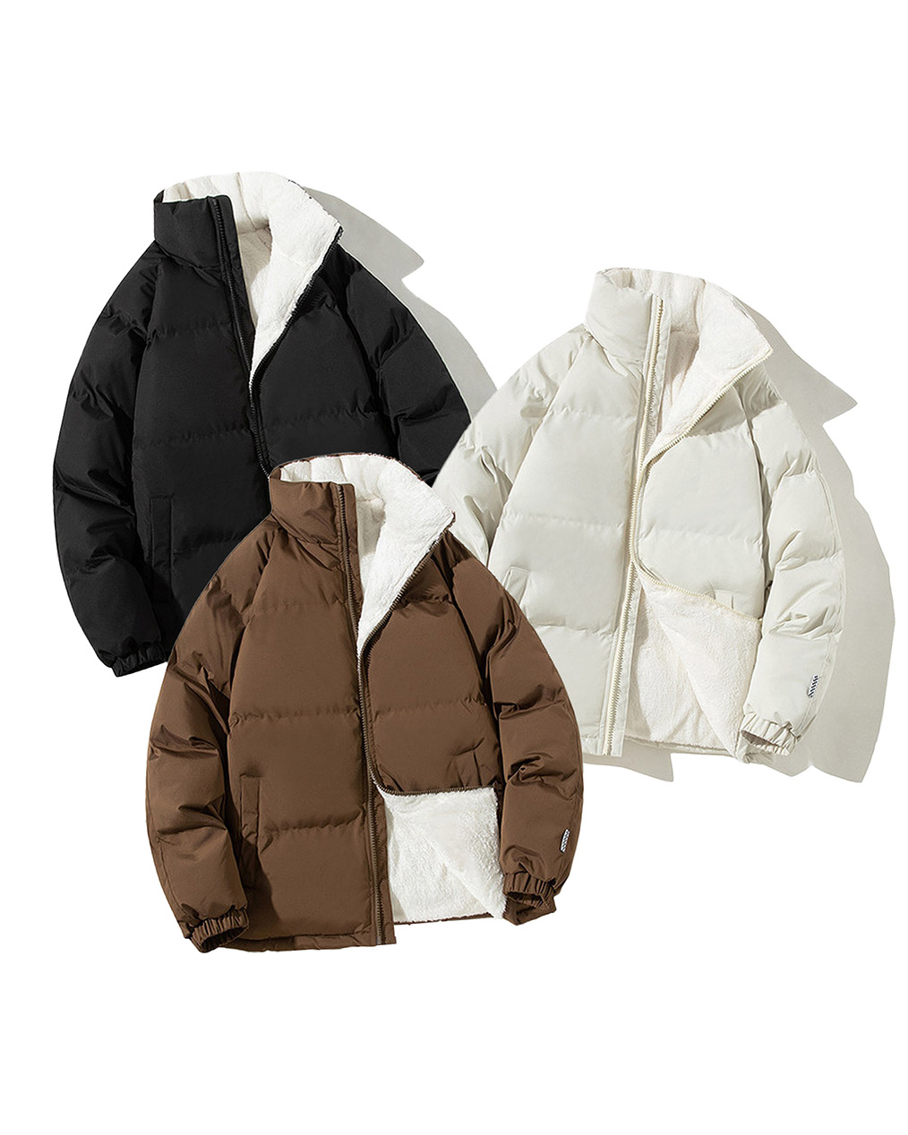 남자 오버핏 소프트 양털 패딩