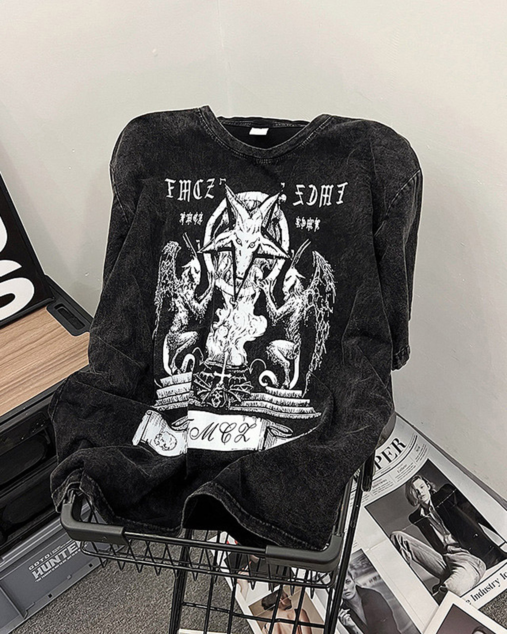 남자 나염 프린팅 반팔 티셔츠